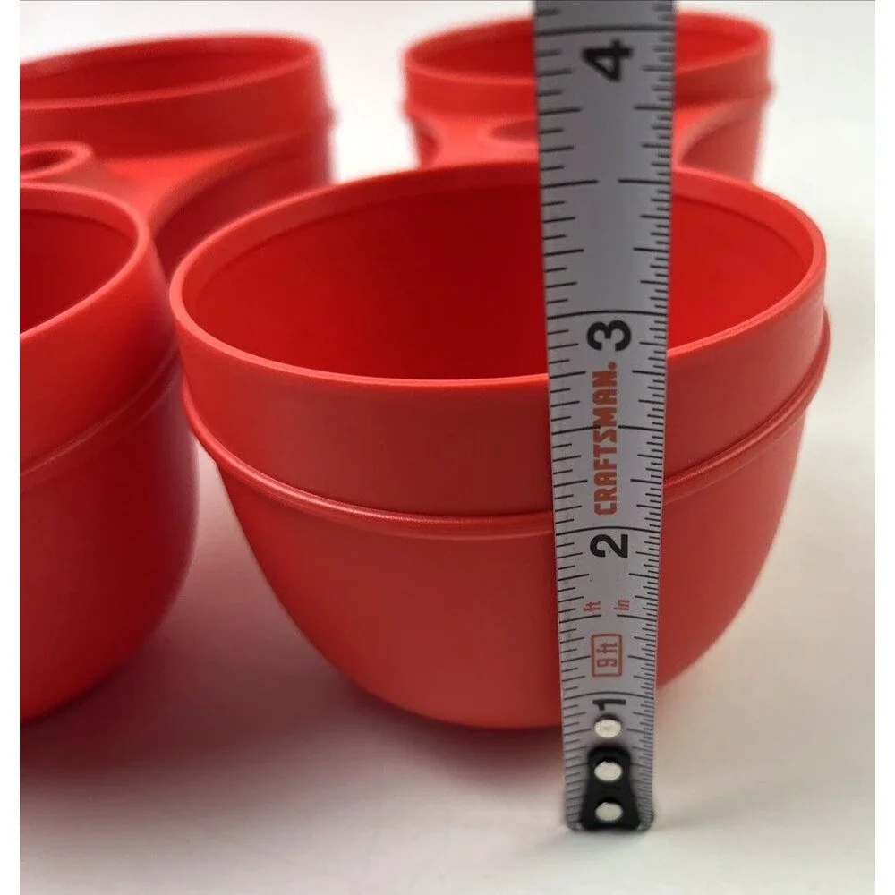 Tupperware Blossom Table Condiment Server Red With White Lids - Complete